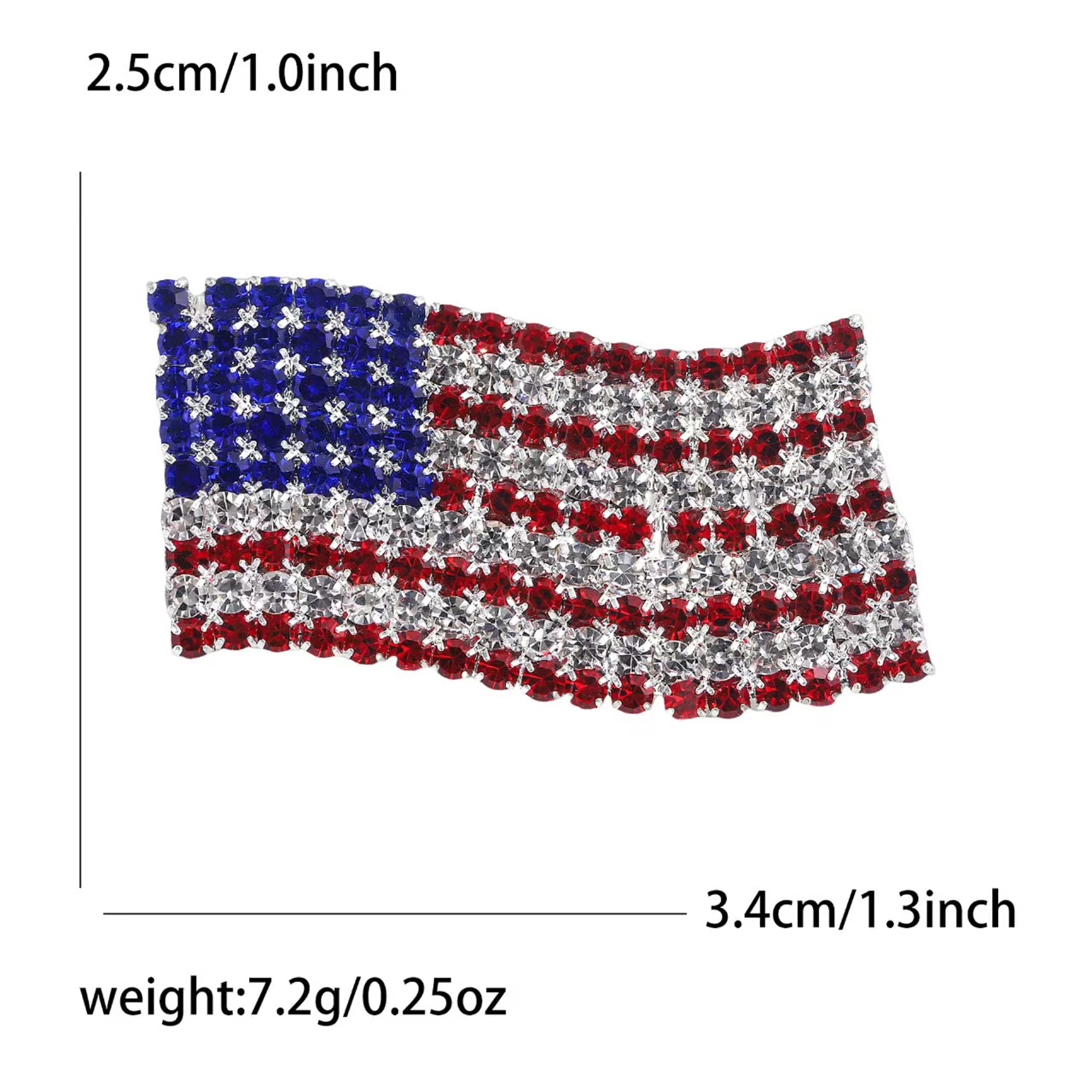 Custom Flag Rhinestone Pin - Image 3