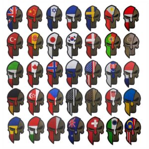 Skull National Flag Embroidery Patches