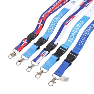 Custom National flag polyester lanyard