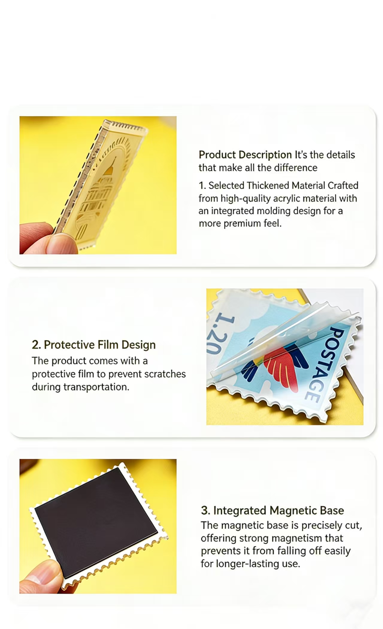 Acrylic Fridge Magnet - Stamp Series - Image 2