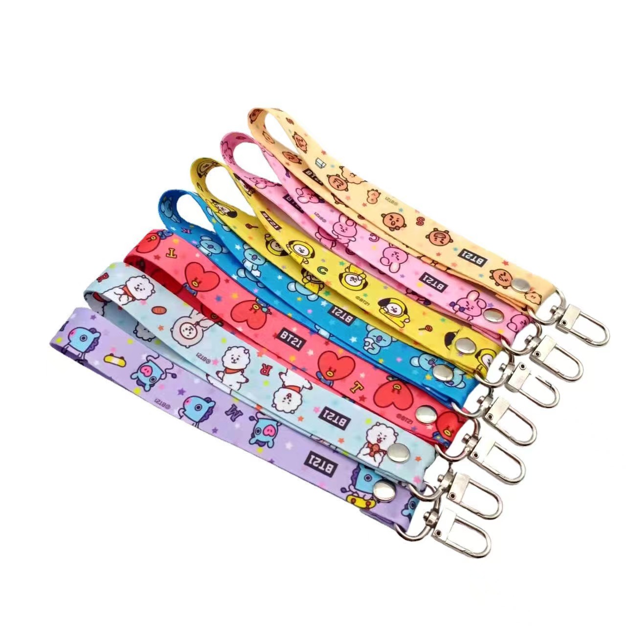 Cute Cartoon Design Short Polyester Lanyard
