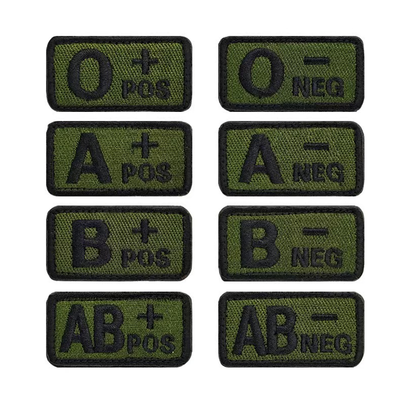 Custom Blood Type Embroidery Patches