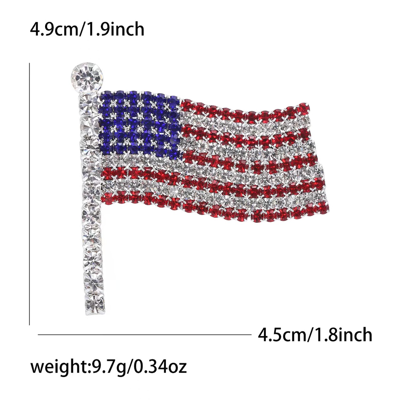 Custom Flag Rhinestone Pin - Image 2